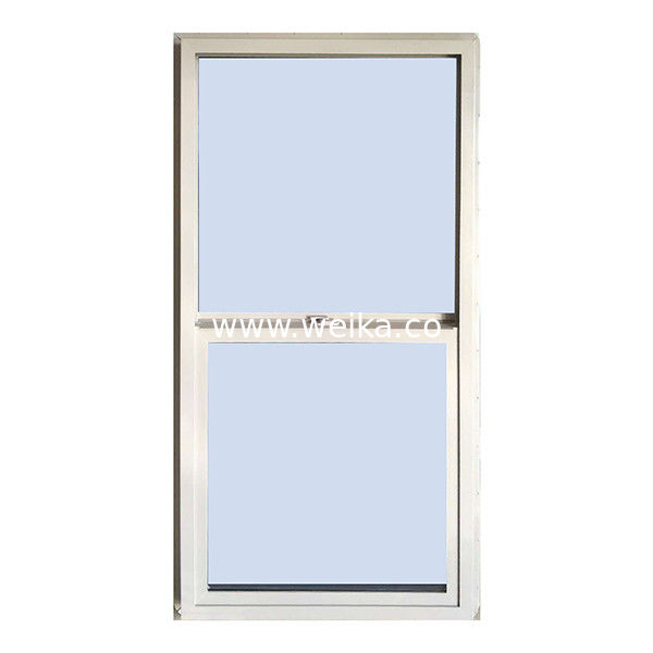 Op maat gemaakte grootte UPVC laag-E glas vinyl enkelhangend raam Langdurige prestaties