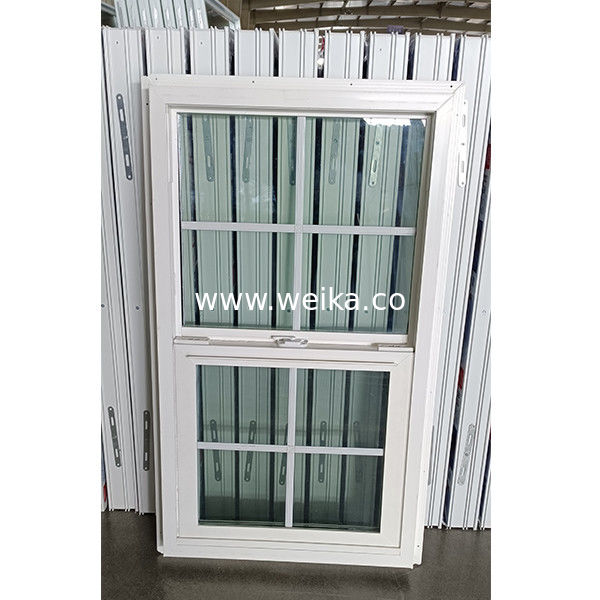 Mobiele UPVC Single Hang Window Plastic Sash Windows voor huis