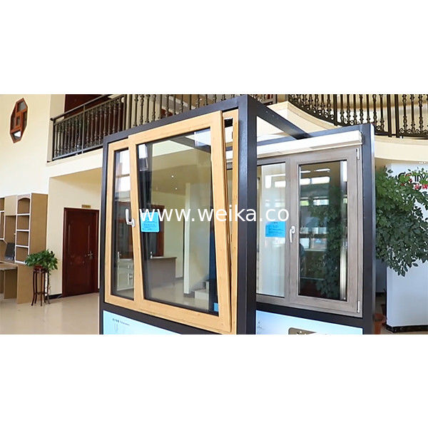 ODM Casement Aluminium Tilt And Turn Windows Houtkorrel kleur