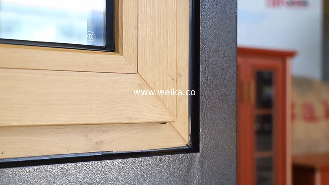 ODM Casement Aluminium Tilt And Turn Windows Houtkorrel kleur