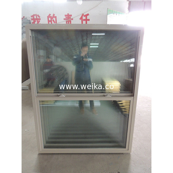 Ventilatie Glas Apricot UPVC Single Hang Window Verticaal Schuifontwerp