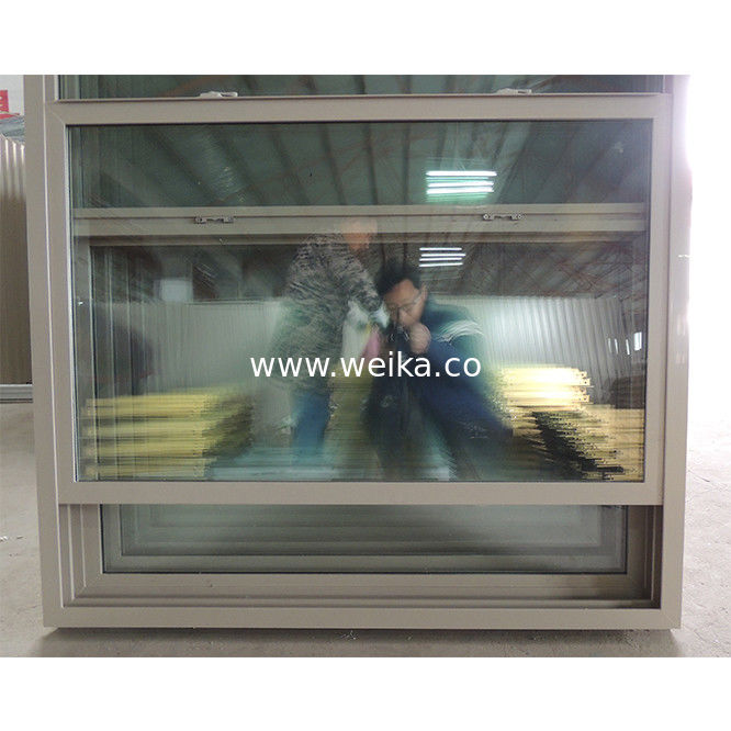 Ventilatie Glas Apricot UPVC Single Hang Window Verticaal Schuifontwerp