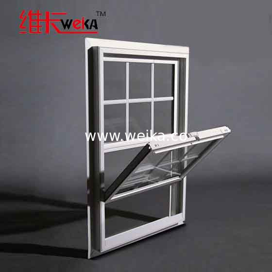 Gemakkelijk onderhoud en Pvc raster ontwerp Vinyl PVC Upvc Plastic UPVC Double Hang Window