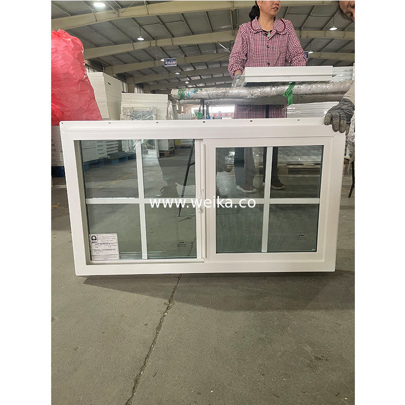 Double glazen PVC-schuifvensteroplossingen 58mm/65mm/80mm/82mm Profielserie en gehard glasontwerp
