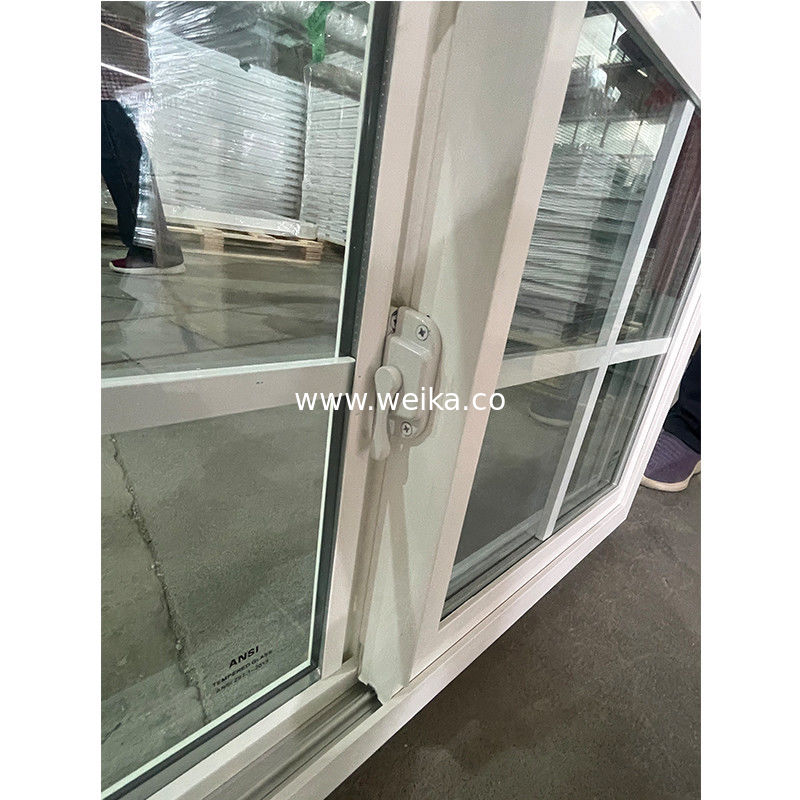 Double glazen PVC-schuifvensteroplossingen 58mm/65mm/80mm/82mm Profielserie en gehard glasontwerp
