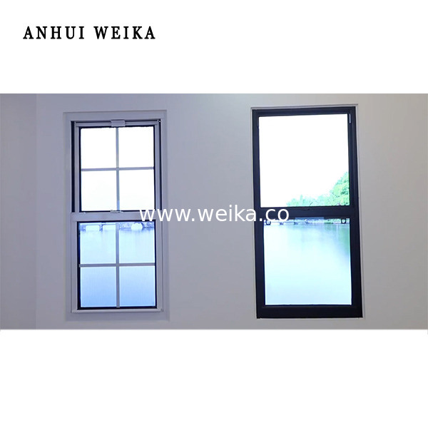 Excellent Waterproof Performance and Customized Design in UPVC Single Hung Window with Frosted Glass