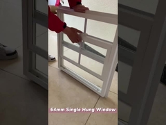 WEIKA 64 serie NFRC Vinyl UPVC Single Hang Window met rasters en nagelvinnen