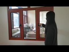 Aluminium dubbele schommeling Interieur Casement Venster deur Hout Look