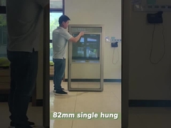 Kleuren Ventilatie Glas Abrikoos UPVC Single Hang Window Verticaal Schuifontwerp